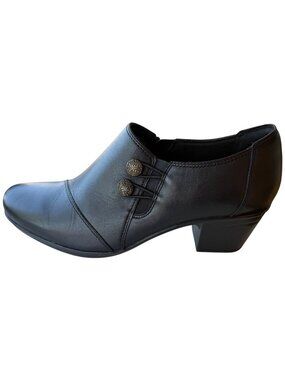 Clarks Collection Emslie Warren Black Ankle Leather Boots Women's Size 9.5M